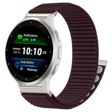 Imagem de Pulseira de relógio de 20 mm compatível com Garmin Vivoactive 6/Vivoactive 5/3/3 Music Watch, pulseiras esportivas de nylon macio respirável para Garmin Venu Sq 2/Forerunner 55/165/245/645