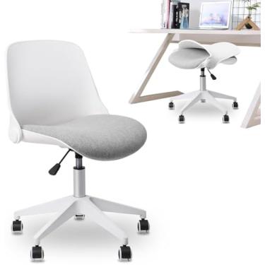 Imagem de CLATINA Cadeira de mesa dobrável de escritório com rodas giratórias ajustáveis para computador Home Offiice, 1 unidade
