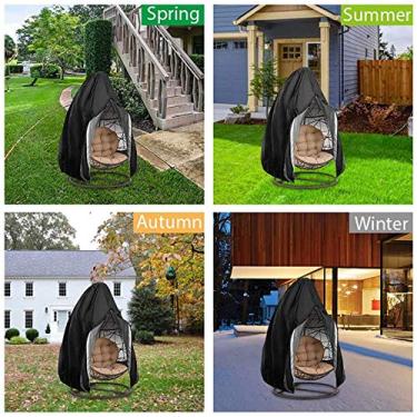 Imagem de Capa para cadeira de ovo suspensa SIWOTED 210D, durável, leve, à prova d'água, capa para cadeira de balanço de ovo com zíper, adequada para a maioria dos ambientes externos,