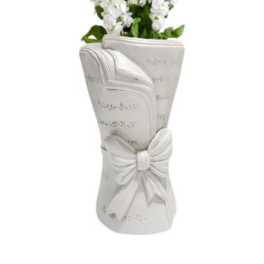 Imagem de Vaso Em Formato De Livro Para Flores - Mini Vaso De Resina Decorativo Para Escritório, de Destaque Moderno | Para Sala de Jantar Quarto Escrivaninha Entrada Vitrine Prateleira Parapeito Lareira Cr