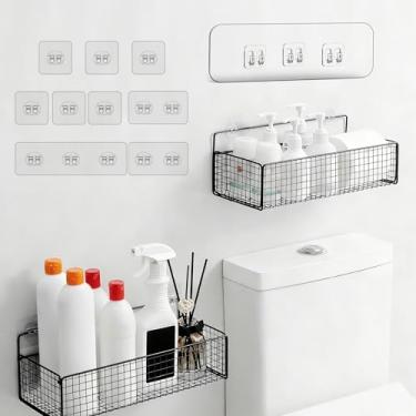 Imagem de Pacote com 10 almofadas adesivas transparentes resistentes – suporte de chuveiro sem broca e adesivo de substituição de prateleira para azulejos, vidro, paredes lisas – banheiro, cozinha e
