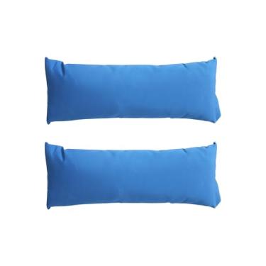 Imagem de Almofada de encosto de cabeça para espreguiçadeira de piscina Aqua Outdoors em almofada de espreguiçadeira de água para sol, ótima para bronzeamento na borda de Baja ou molho à beira da piscina (azul