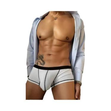 Imagem de Cueca boxer masculina de alta elasticidade e bolsos grandes, shorts ma