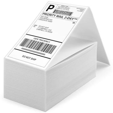 Imagem de Etiqueta Térmica 10x15 Serrilhada 10000 unidades Branca à Prova D'água Resistente Térmico Direto para Ecommerce, Etiqueta de Envio, Danfe Simplificada