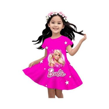 Imagem de Vestido Infantil De Verão Com Estampa De Desenho Animado Barbie, Casua