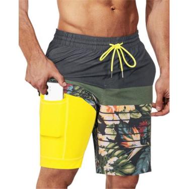 Imagem de Calções de banho SURF CUZ 9", compressão, secagem rápida e bolsos com 