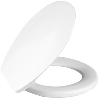 Imagem de Assento Sanitário Econômico Oval Universal | Tampa de Vaso Básica Injetada | Assento Sanitário Convencional(BRANCO (SOPRADO))