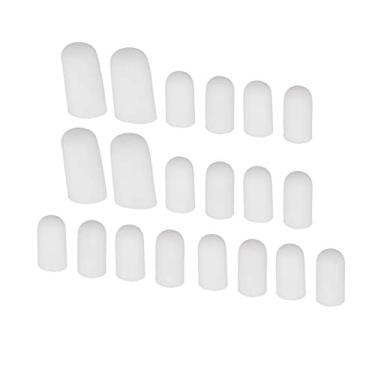 Imagem de Cryfokt Protetor de Dedo do pé de Silicone para Protetor de Dedo do pé Bolha, 10 Pares de Alívio Dor Ajustável para Milho e Calo