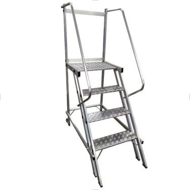 Imagem de Escada de Alumínio Trepadeira 3 Degraus Corrimão Duplo Plat 1000 Escaleve