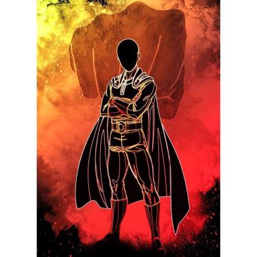 Imagem de Pintura de parede em tela One Punch Man Saitama Anime 40x60cm