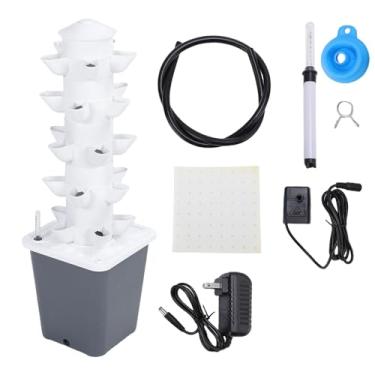 Imagem de de cultivo hidropônico Torre Jardim vertical interno Mini coluna de 25 furos para engenharia escolar em casa Material ABS Capacidade do recipiente de água 10L (Plugue dos EUA)