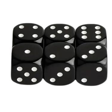 Imagem de Dados 6 Lados Preto Conjunto 6 Peças, Kit Dados 6 Peças Para Board Game e D&D