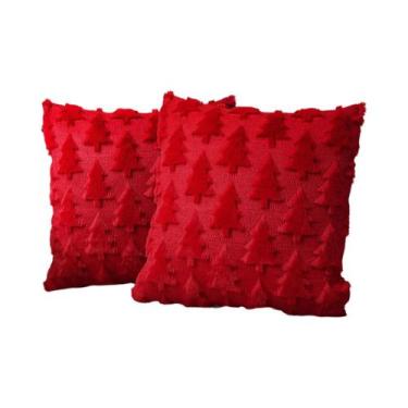 Imagem de Capas De Almofada De Natal Em Pelúcia Verde 18x18 Para Decoração De Ca