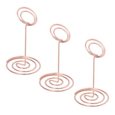 Imagem de Yosoo Suporte para Número de Mesa de 20 Peças, Suporte para Cartão Redondo de Ferro Com Base Larga, para Memorando de Mesa de Escritório de Formatura de Festa de Casamento de (Ouro rosa)