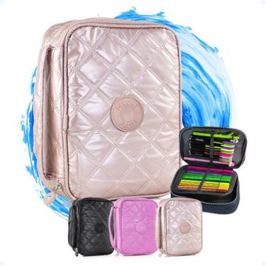 Imagem de Estojo Grande Feminino Compartimentos C/ Elásticos Box Jumbo - Hxt, Ro