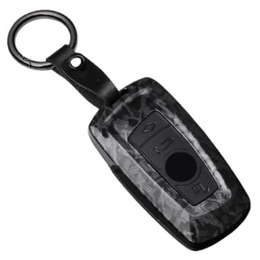 Imagem de Capa de chave de carro estilo fibra de carbono compatível com BMW 1 3 5 7 Série X1 X3 X4 X5 F10 F15 F16 F20 F30 F18 F25 M3 M4 Suporte de capa de chave(F-Carbon Set1)
