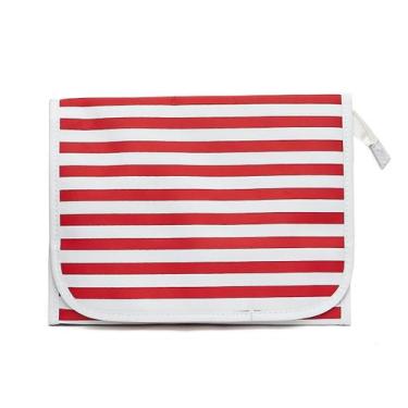 Imagem de Necessaire Dobrável FLORIE Listras vermelhas