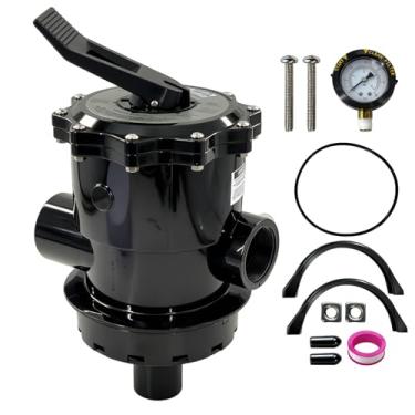 Imagem de HUAYOUR SP071620T SP071621 Válvula de filtro de areia multiportas, válvula de controle de montagem superior com braçadeira compatível com filtro de areia Hayward Pro Series S360T2 S310T2 S310T2 S270T2