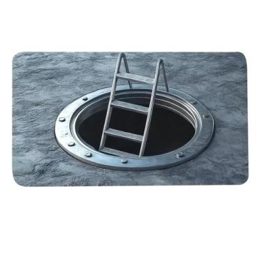 Imagem de Tapete 3D que parece um buraco, tapete antiderrapante de ilusão óptica sem fundo, armadilha 3D tapetes de ilusão visual óptica tapete de chão para sala de estar, banheiro