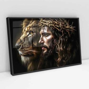 Imagem de Quadro Decorativo Jesus E Leão - 50X70Cm