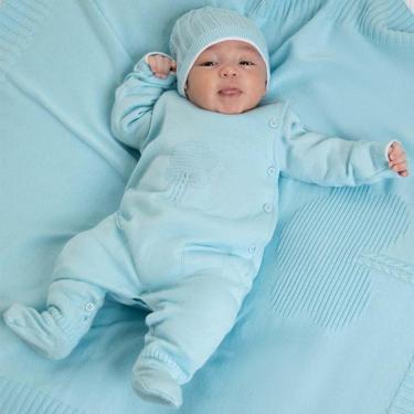 Imagem de Saída De Maternidade Menino Tricô Caio 3 Pçs Azul Fofinho-Masculino