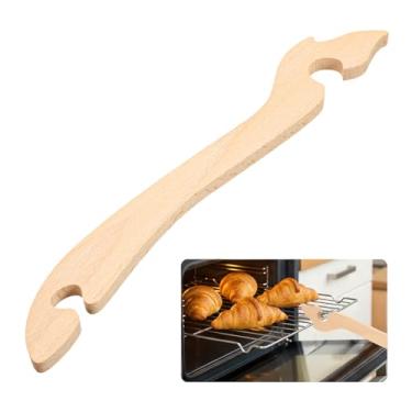Imagem de Sibba Ferramenta extrator de rack de forno de madeira com cabo longo, torradeira de madeira para torradeira de cozinha, fritadeira a ar, prateleiras quentes com segurança