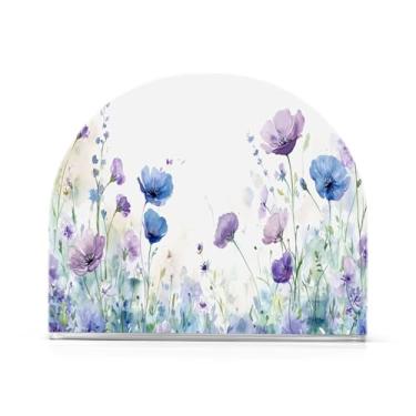 Imagem de xigua Porta-guardanapos de acrílico, porta-guardanapos de flores silvestres em aquarela para mesas cozinha restaurante decoração de casa, suporte decorativo moderno para guardanapos de coquetel de