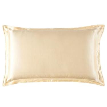 Imagem de 1 par de fronhas de seda com capa de almofada macia envelope para um sono saudável, fronha de seda de cor sólida (A 48 * 74 cm)