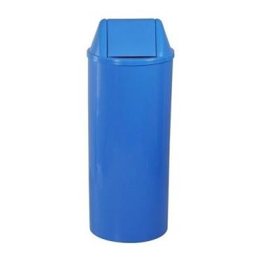 Imagem de Lixeira 50 Litros Com Tampa Vai Vem Cor:Azul - jsn
