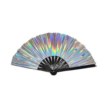 Imagem de Leque De Mão Colorido E Dobrável Para Festivais De Dança, Leque Decora