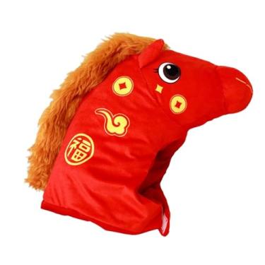 Imagem de MERIGLARE Chapéu de cavalo de pelúcia, chapéu de pelúcia de animal de desenho animado para bailes de máscaras, boates e festivais.