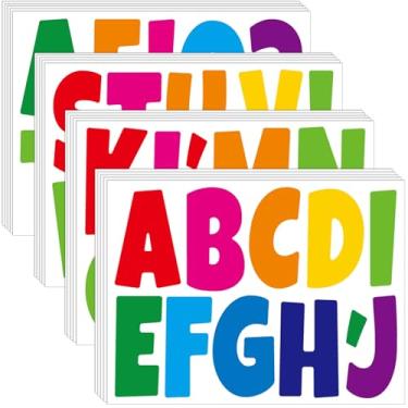 Imagem de Bemeol Bulletin Board Letters 462 Pieces 4 Inch Alphabet Letter Stickers Cutout Letters for Poster Board Display Home Classroom School Decor(Colorful)