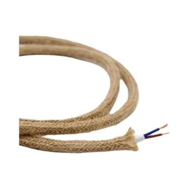 Imagem de Cabo De Luz Pendente Retrô Trançado Em Corda De Cânhamo Vintage 2 E 3 