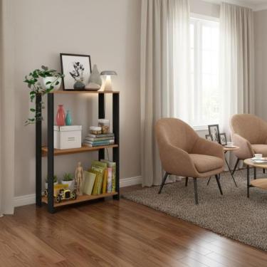 Imagem de Estante Pequena Sapateira Livreiro Estilo Industrial Prateleira Aparad