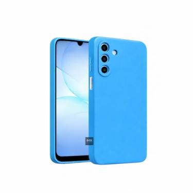 Imagem de Capa Capinha Case Compatível Samsung_ Galaxy A56 Silicone Aveludada Anti Impacto Reforçada Emborrachado Com Proteção De Câmera Premium (AZUL CELESTE)