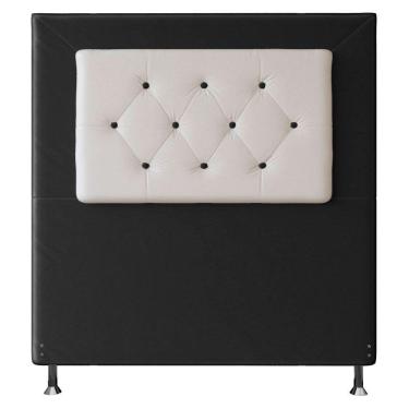 Imagem de Cabeceira Solteiro 0,90m Havana Suede Branco Preto