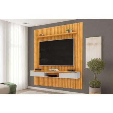 Imagem de Painel Home P/ Tv Isac 223x240cm Cedro/bali - Dj Móveis