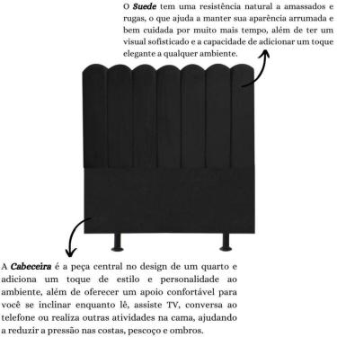Imagem de Cabeceira Nuvem Cama Box Casal 140 Cm Alanis Suede Preto