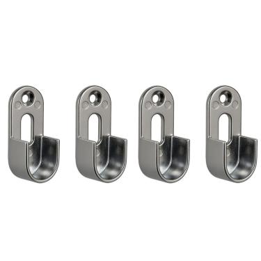 Imagem de 4 Suporte Cabideiro Tubo Oblongo Oval Armário Guarda Roupa Cromo