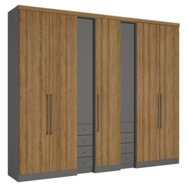 Imagem de Guarda Roupa Casal Absolut Plus 7 Portas Grafite Almendra Acetinado - Thb