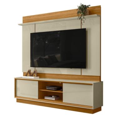 Imagem de Painel Home Theater Siena Para Tv 75 Pol 2 Portas 184 Cm Cumaru Opala Madetec Cumaru Opala
