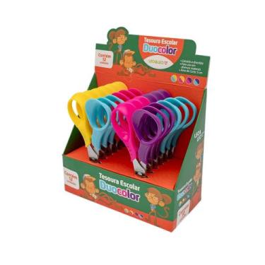 Imagem de Tesoura Escolar Sem Ponta Leo&Leo - Display com 12 Unidades Leonora - 