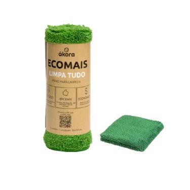 Imagem de Pano De Limpeza Microfibra Multiuso Limpa Tudo Fácil Ecomais, Verde