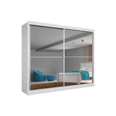 Imagem de Guarda Roupa Casal 2 Portas De Correr E 4 Gavetas C/ Espelho Verona Plus Branco - Europa