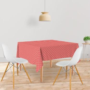 Imagem de Toalha De Mesa Quadrada Tecido Oxford Arabescos com Bolinhas TL127 - 1