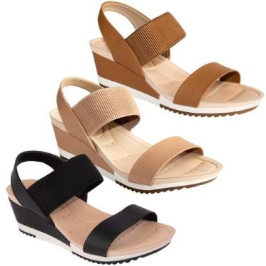 Imagem de Sandália Modare Anabela Ultraconforto Ortopédica Original 7123, Preto,