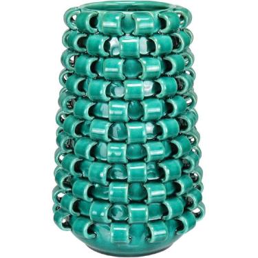 Imagem de VASO DECORATIVO ENFEITE CASA HOME&CO CERÂMICA 30x19x19cm VERDE