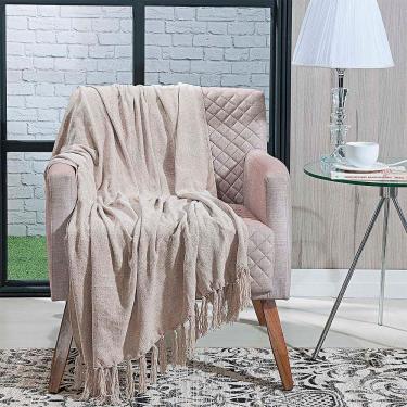 Imagem de Manta P/ Sofá - Boras Chenille - 2 Lugares - 1,70m x 1,25m - Marfim - Niazitex