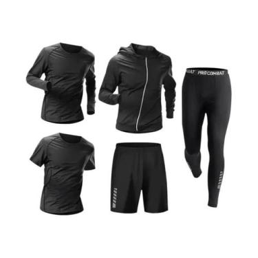Imagem de Conjunto De Roupas De Compressão Masculinas Para Fitness, Corrida E Tr