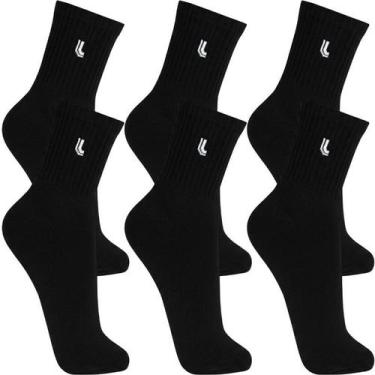 Imagem de Kit Com 3 Pares Meia Lupo Cano Médio Walk Sport, Preto, M (37-40)